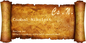 Csabai Nikolett névjegykártya