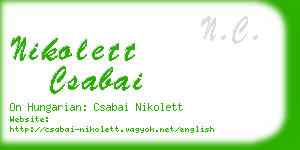 nikolett csabai business card